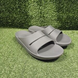Oofos OOahh Slide Gray Recovery Athletic Comfort Sandals Mens Size US 11